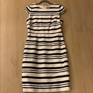 Jcrew Cream and Navy Striped Work dress